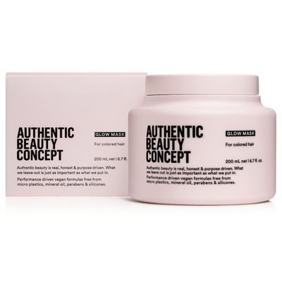 Authentic Beauty Concept Glow Mask | Hair Mask for Color Treated Hair | Nourishing & Color-Preserving | Improves Softness and Shine | Vegan & Cruelty-free | Silicone-free | 6.7 fl. oz.