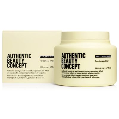 Authentic Beauty Concept Replenish Mask | Replenishing Hair Mask for Damaged Hair | Intense Treatment for Treated Hair | Strengthens Hair Fiber | Vegan & Cruelty-free | Silicone-free | 6.7 fl. oz.