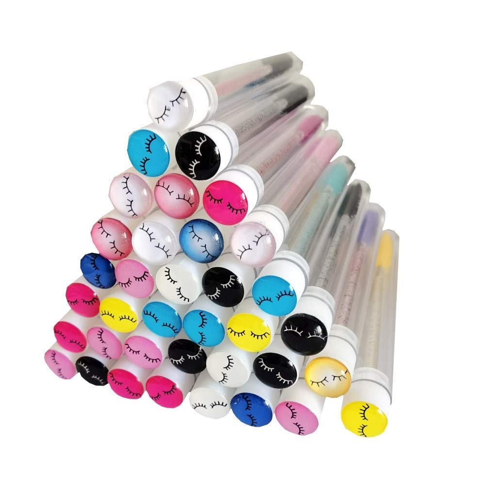 20 Pcs Disposable Lash Mascara Brushes Diamond Eyelash Makeup Brush Mascara Wand in Sanitary Tube Lash Supplies(Mix)
