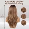 HAIRCUBE Long Layered Synthetic Hair Wigs for Women with Bang (Ombre Mixed Brown) view 4
