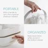 Navaris Makeup Organizer Storage Box - Cosmetics, Skincare and Beauty Case with Clear Lid Display and 2 Drawers - Bathroom Counter or Vanity - White view 3