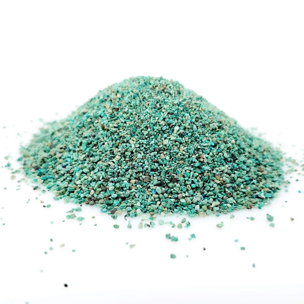Aqua Chrysocolla; Pure & Natural: by World of Wood- Crushed Inlay Stone Perfect for Wood Inlay, Jewelry, Art, and More (Medium Consistency) (1 oz (28 gr))