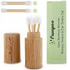 Pampoo 4PCS Plastic Free Reusable Qtips with Bamboo Carrying CaseReusable Cotton Swab Qtip Zero Waste PackagingStrengthen Thick Bamboo StickEco Friendly Bamboo Qtips Sustainable Set view 1