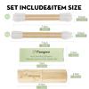 Pampoo 4PCS Plastic Free Reusable Qtips with Bamboo Carrying CaseReusable Cotton Swab Qtip Zero Waste PackagingStrengthen Thick Bamboo StickEco Friendly Bamboo Qtips Sustainable Set view 2