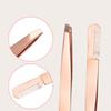 2 Pieces Multifunctional Eyebrow Tweezers with Eyebrow Comb False Eyelashes Applicator Tool Makeup Grooming Tool for Eyebrows or Facial Hair(Rose Gold) view 3