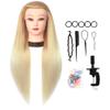 DANSEE 28" Mannequin Head Synthetic Hair Hairdresser Training Manikin Cosmetology Doll Head Blonde with DIY Braiding Set+ Free Table Clamp(27-613) view 4