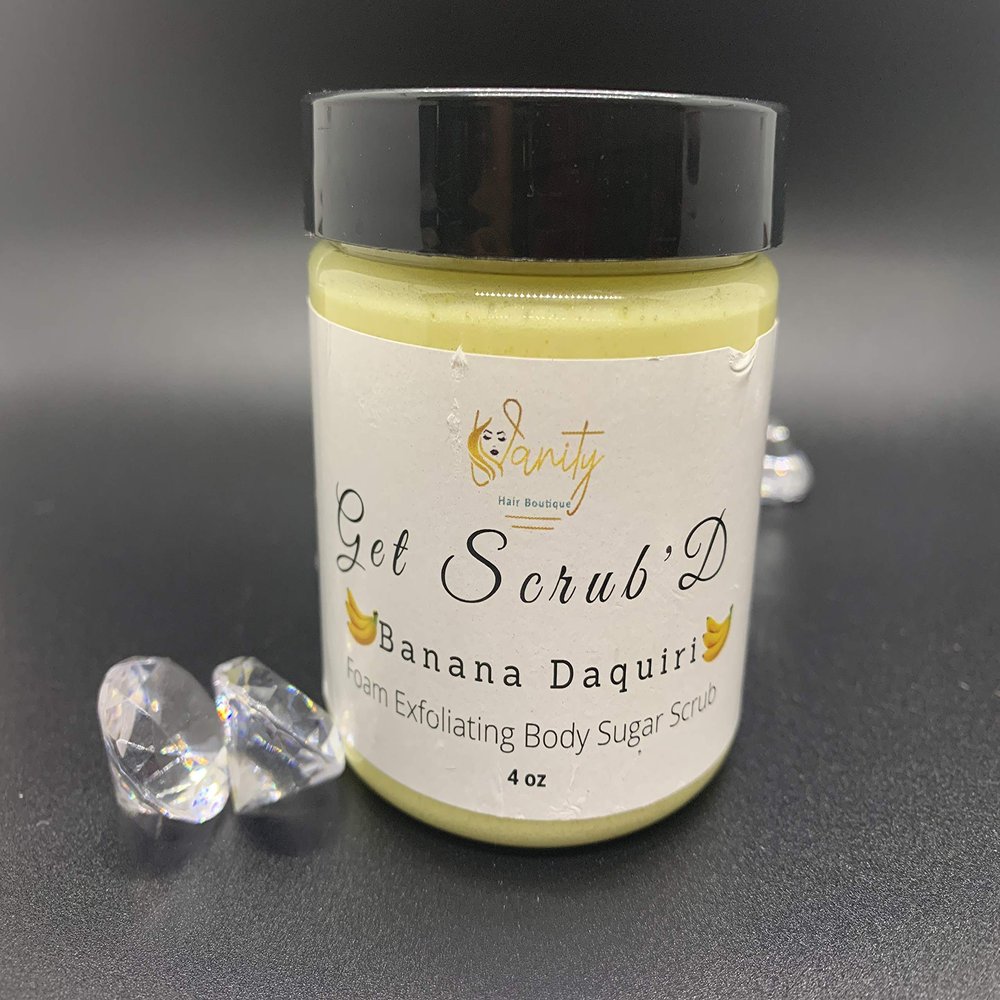 Banana Daquiri Foam Exfoliating Body Sugar Scrub - Skin Care - Handmade -Whipped Sugar Scrub - Body Scrub