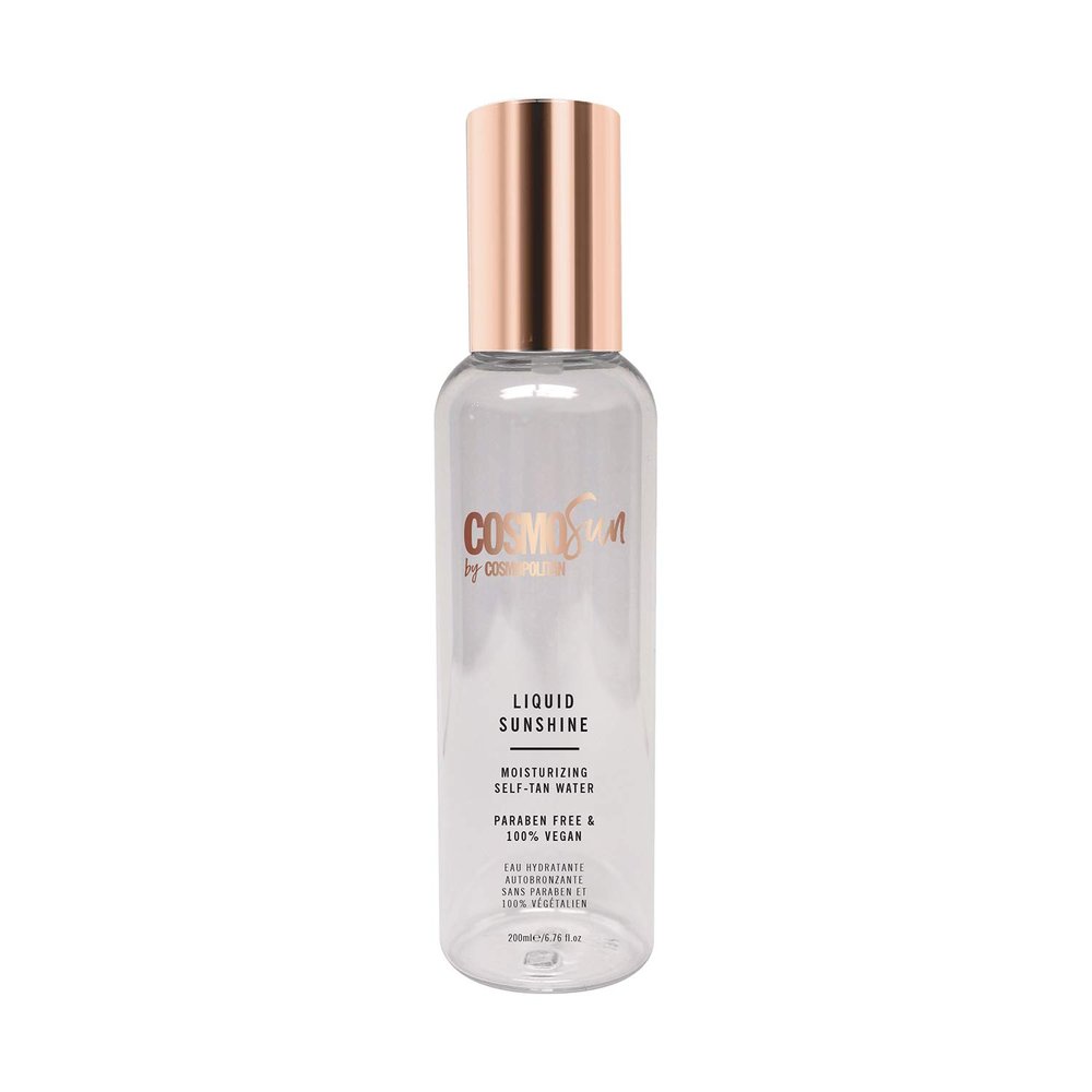 CosmoSun Liquid Sunshine Moisturizing Self-Tan Water with Soothing & Skin Balancing Rosewater - Vegan, Cruelty Free, Paraben Free