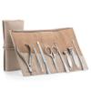 GERMANIKURE 8pc Manicure & Pedicure Set in Beige Leather Case - Made in Germany, FINOX Stainless Steel Tools  Professional Cuticle and Nail Care Kit view 1