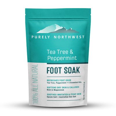 3 Pounds-Tea Tree, Peppermint, Foot Soak | MSM with Epsom Salt Soothes Burning & Itching from Athletes Foot & Foot Odors-Softens Dry Calloused Heels Made by Purely Northwest