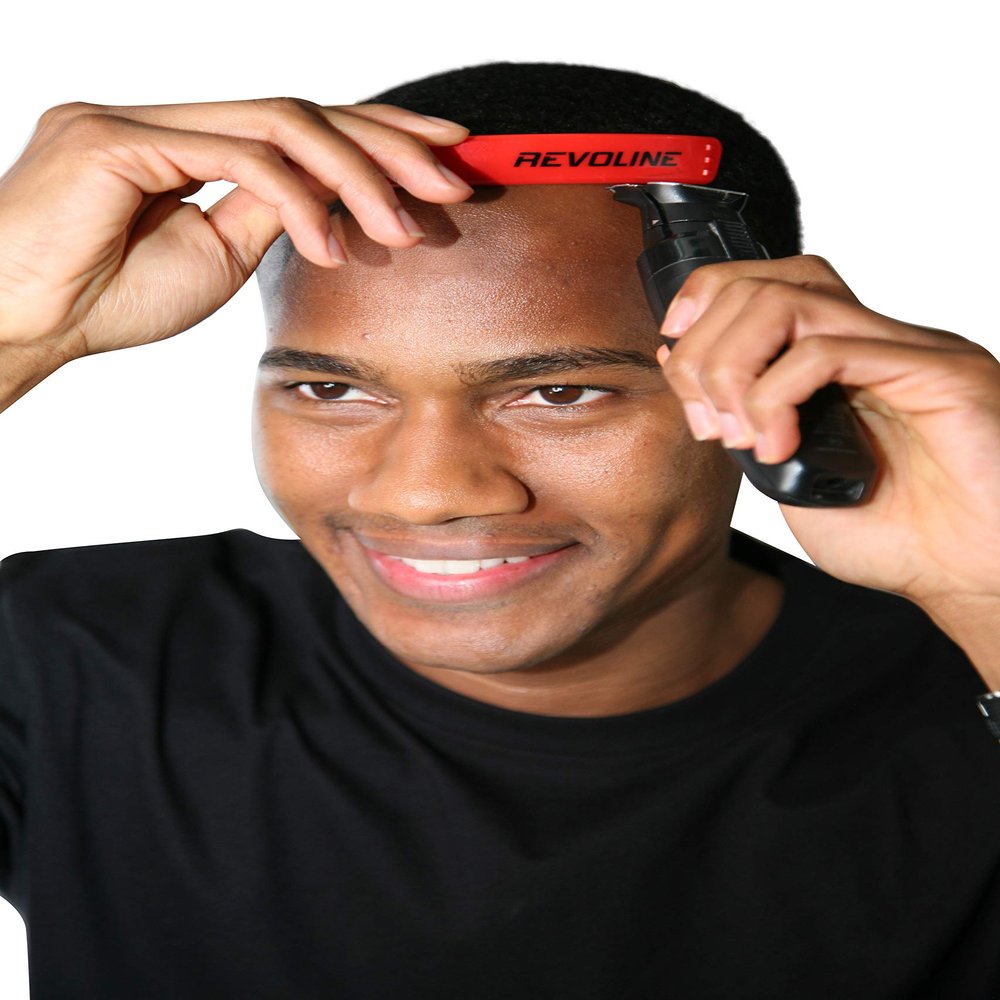 RevoLine Hairline Lineup Tool - Haircut Guide - Hair Shaping Template and Edge Up Shaving Kit - Grooming Set - Used w Clippers or Trimmers - Barber Supplies