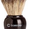 Basicare Men's Grooming Shaving Brush - Contoured Handle - Pure Natural Bristles view 3