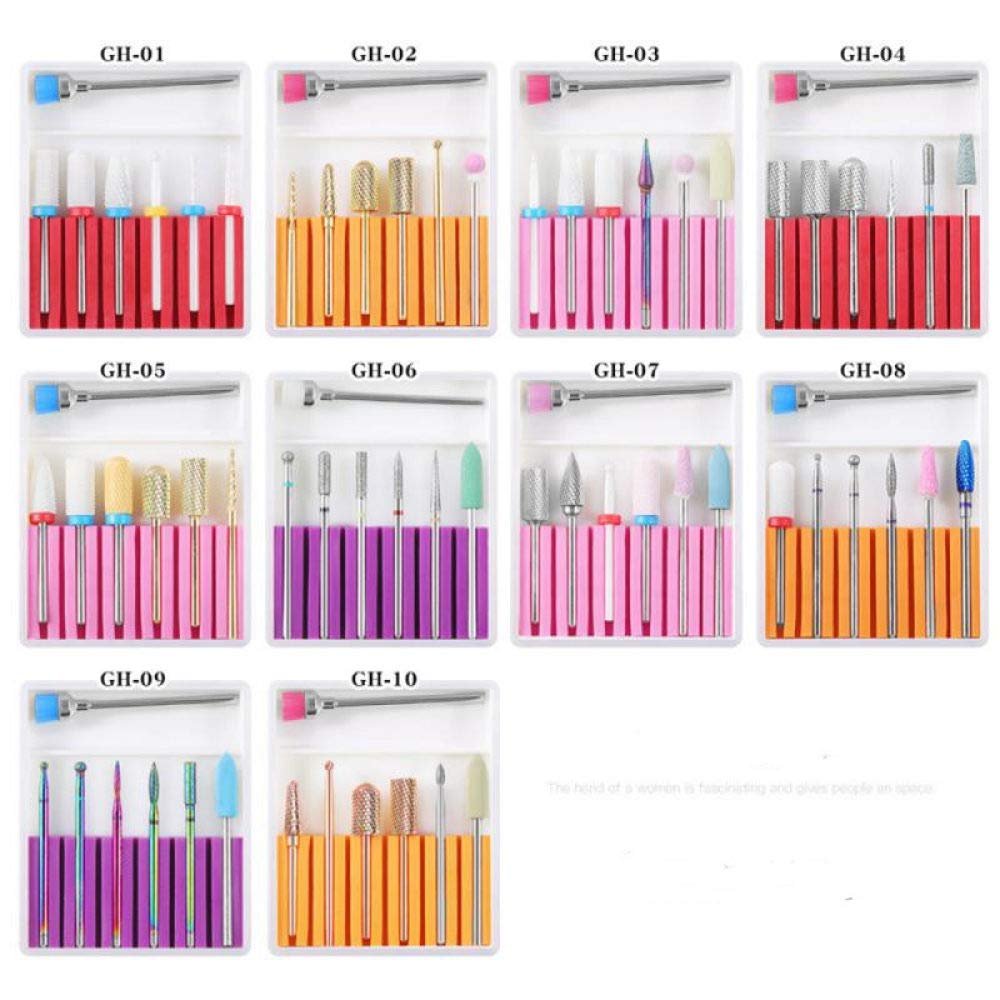 7PCS Professional Boxed Grinding Head Nail Drill Bits Set Electric Tungsten Steel Carbide Bit Nail Art Polishing Tools,GH,05,China