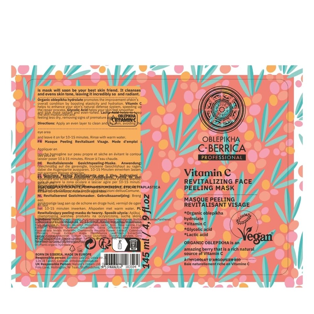 NATURA SIBERICA C Berrica Revitalizing Face Peeling Mask, 145 ML