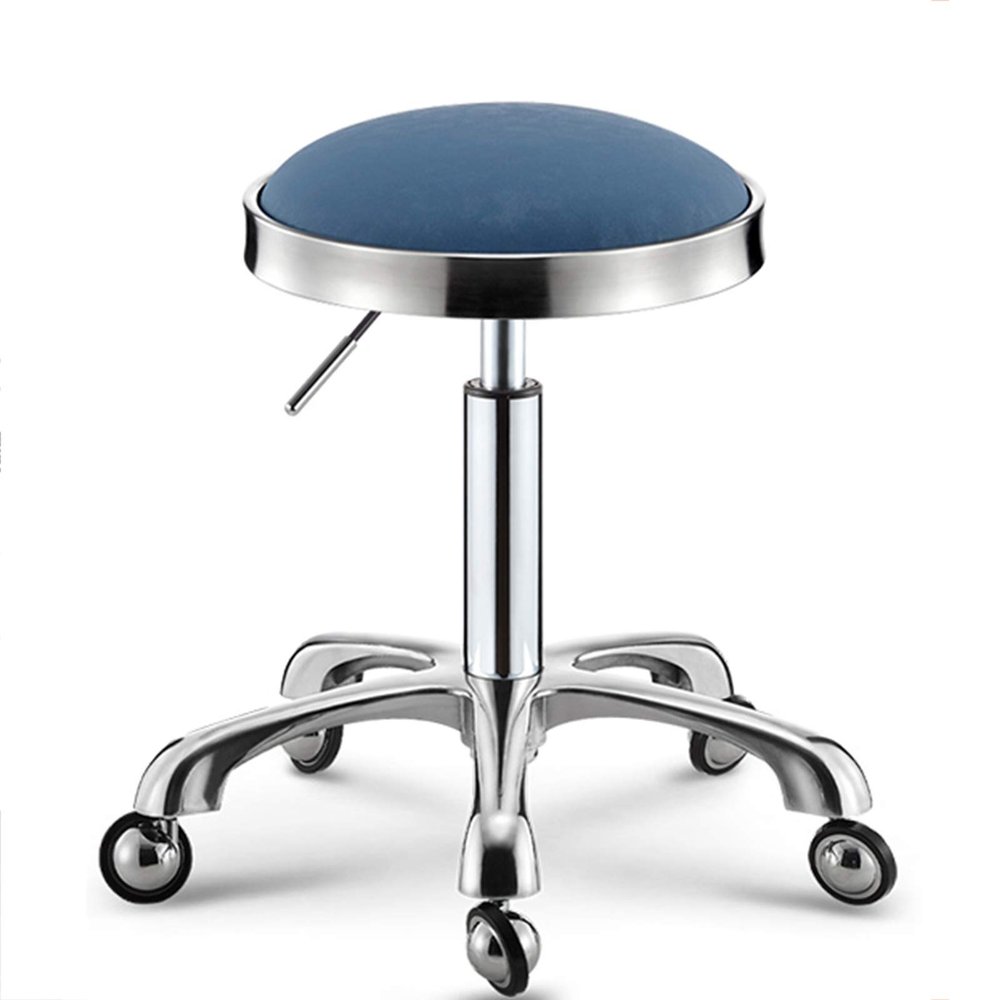 Wowdawn Beauty Stool,Stainless Steel Ring,Send Explosion-Proof Steel Plate, Adjustable Height Hairdressing Chair,Rotating Work Stool,Bearing 100kg