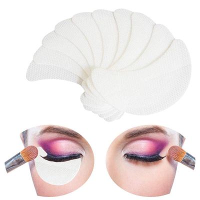 AKOAK 100 Pieces Eyeshadow Protector, Professional Lint Free Eye Pad fo Eeyelash Extension, Tinting and Lip Makeup to Prevent Makeup Residue, Half-moon Shape (6.7 CM)