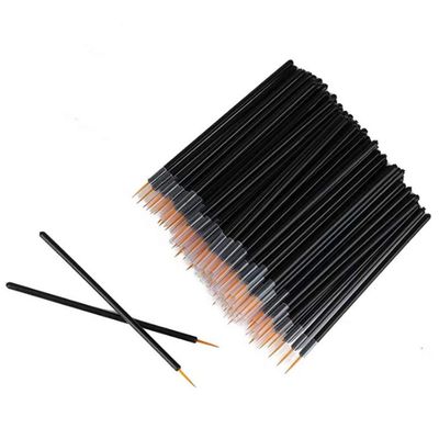 AKOAK 100 Pcs Disposable Eyeliner Brush Black Handle Fine Eyeliner Applicator Eyeliner Stick Eyeliner Liquid Eyeliner Lash Extension Tool Fiber Swabs Porable Eyeliner Brush Tool (Black)