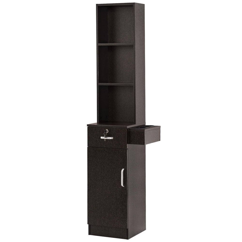 BarberPub Wall Mount Barber Station Hair Styling Drawer Storage Beauty Salon Spa Shop Equipment 3208 (Ebony)