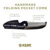 Kent 87T Black Graphite Handmade Folding Pocket Comb for Men, Fine Tooth Hair Comb Straightener for Everyday Grooming Styling Hair, Beard or Mustache, Saw Cut Hand Polished, Made in England (3 Pack) view 4