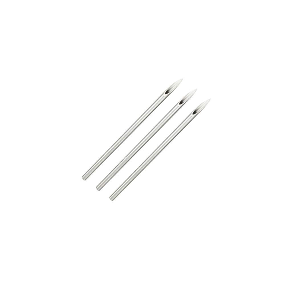 Luxe Modz Unisex Body Piercing Kit, Catheter Hollow Needles, Hypoallergenic Supplies, Nickel-Free, 15G, Silver, Pack Of 100
