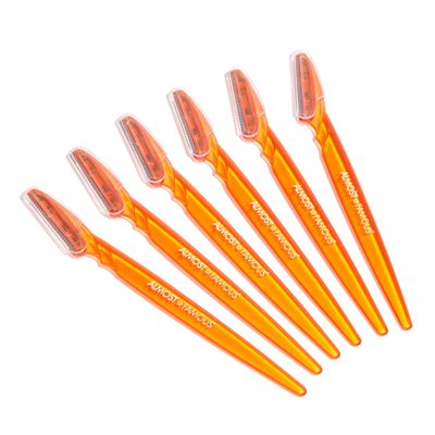 Almost Famous Face Exfoliator Beauty Razors For Face Hair Removal for Women, Orange (Pack of 6)