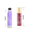 6 Pcs 10ml 1/3 Oz Glass Roll On Bottles,Empty Glass Roller Bottles With Stainless Steel Roller Balls,Golden Aluminum Lid-6 Printed Flower Style Travel Vial Container view 4