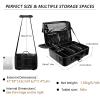gzcz Large Capacity Travel Makeup Case Organizer,Professional Cosmetic Bags for Women,Waterproof PU Leather Makeup Bag with Adjustable Dividers and Shoulder Strap for Brushes and Jewelry view 2