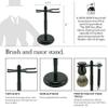 G.B.S Men's Classic Straight Edge Razor Saloon Shavette Professional Quality Black Brush And Razor Stand - Black Horn Handle Includes 10 Blades Manual Shaver Effortless Glide Pain Free view 3