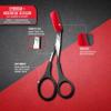 Man Made: Eyebrow + Mustache Scissor, 2 in 1 Comb & Scissor Trimmer, Become a Better Man (Red) view 2