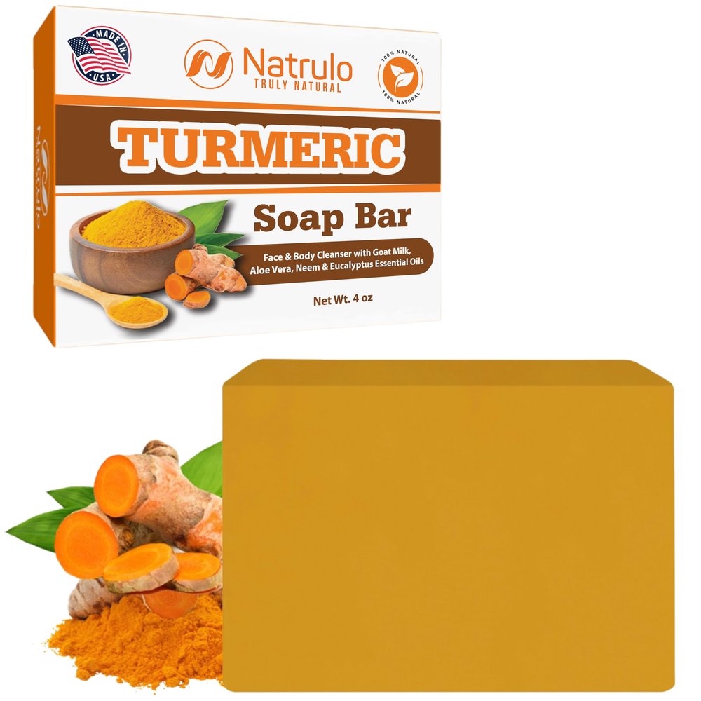 Turmeric Soap Bar for Face & Body Natural Turmeric Skin Brightening Soap for Dark Spots, Intimate Areas, Underarms Turmeric Face Wash Reduces Acne, Scars & Cleanses Skin Made in USA