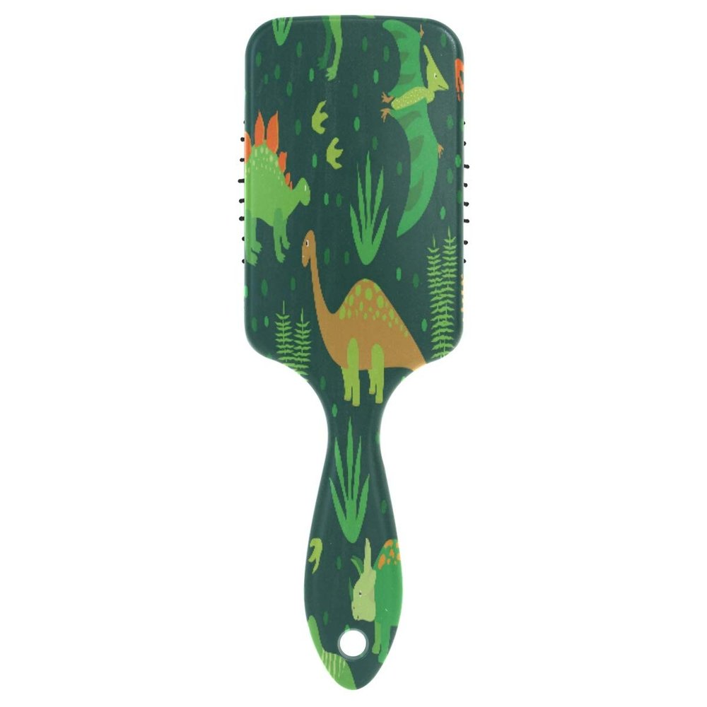 Hair Brush paddle comb Green Dinosaur for Thick Hair & Anti Static Detangling