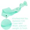 MEEDEE 100 Pack Mint Green No-Crease Soft Ribbon Hair Ties for Women - Knotted, No Damage, Ouchless for Ponytails, Yoga, and Bracelets view 2
