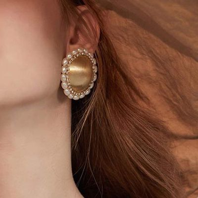 Doubnine Baroque Sun Earrings Studs Gold Statement Wedding Women Party Gift Accessories