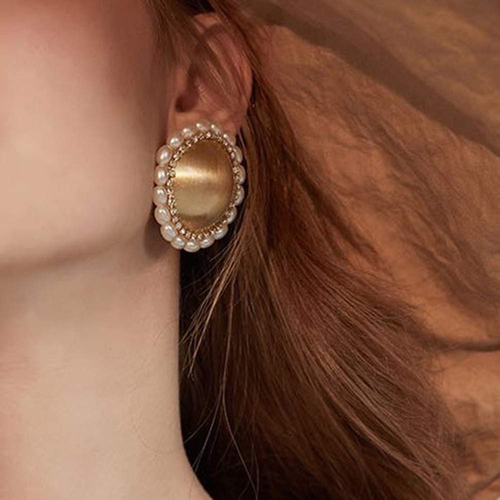 Doubnine Baroque Sun Earrings Studs Gold Statement Wedding Women Party Gift Accessories