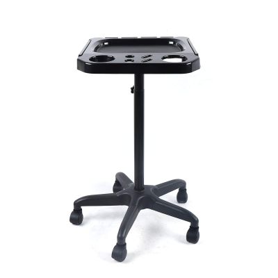 Aluminium Salon Instrument Tray, Height Adjustable Trolley Cart Tray Station on Wheels for Salon Tattoo Spa Beauty Service Holder Tool Storage (Black,Style 2)