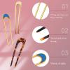 Chuangdi 6 Pcs U Shaped French Hair Pin French Hair Tortoise Shell Fork Sticks 2 Prongs Updo Chignon Pins for Women Styling Accessories view 3