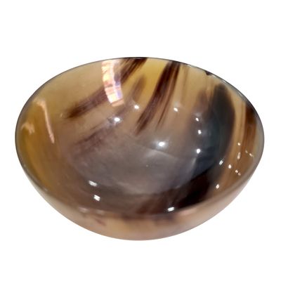 collectiblesBuy Genuine Ox Horn Shave Bowl Polished Finish Palm Shaving Soap Bowl Handcrafted Elegant & Unique Design
