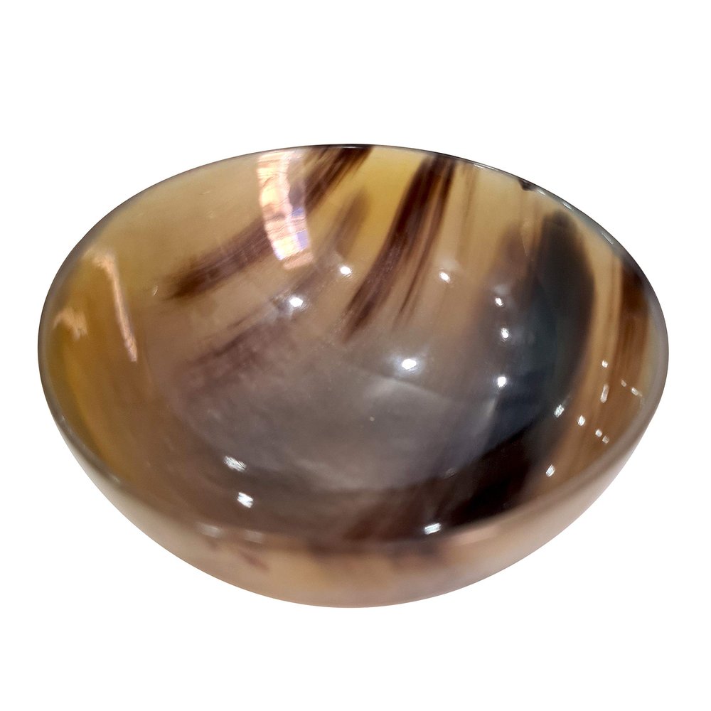 collectiblesBuy Genuine Ox Horn Shave Bowl Polished Finish Palm Shaving Soap Bowl Handcrafted Elegant & Unique Design