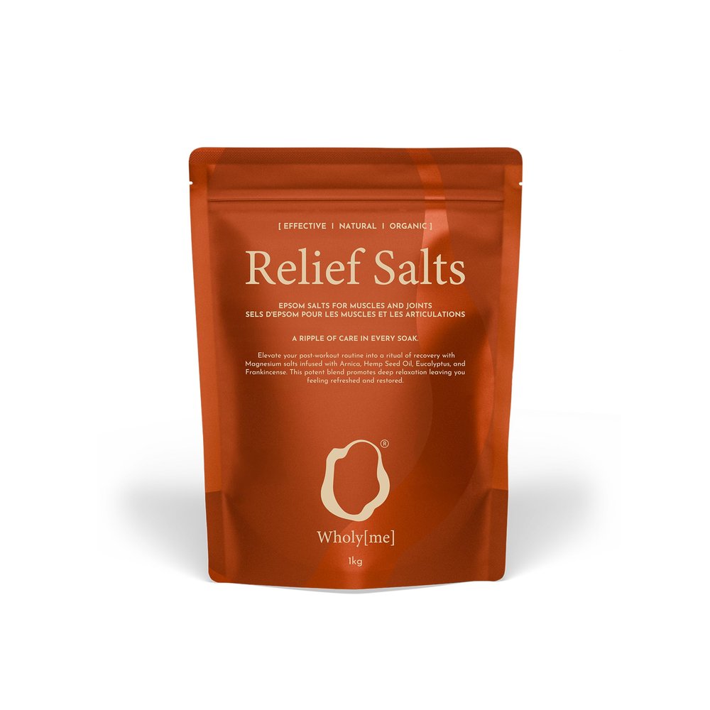 WholyMe Epsom Salt Bath Salts - Natural Bath Soak for Muscle and Joint Recovery with Arnica, Frankincense and Eucalyptus Essential Oil - Great for Post Workout and Relaxation - 35 Ounce (1Kg)
