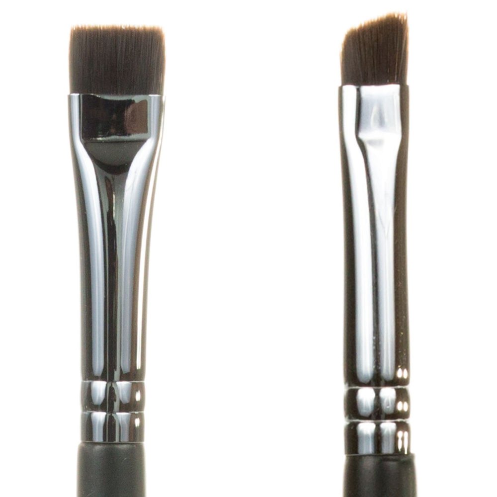 Professional Eyeliner Makeup Brush Set  2pc Beauty Junkees Eye Liner Brushes Includes Angled Precision Gel Liner for Tightline, Pro Small Flat Definer, Precision Lash Liner, Brow Conceal for Defining