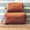 Personalized Leather Toiletry Bag, Custom Toiletry Bag, Handmade in USA view 3