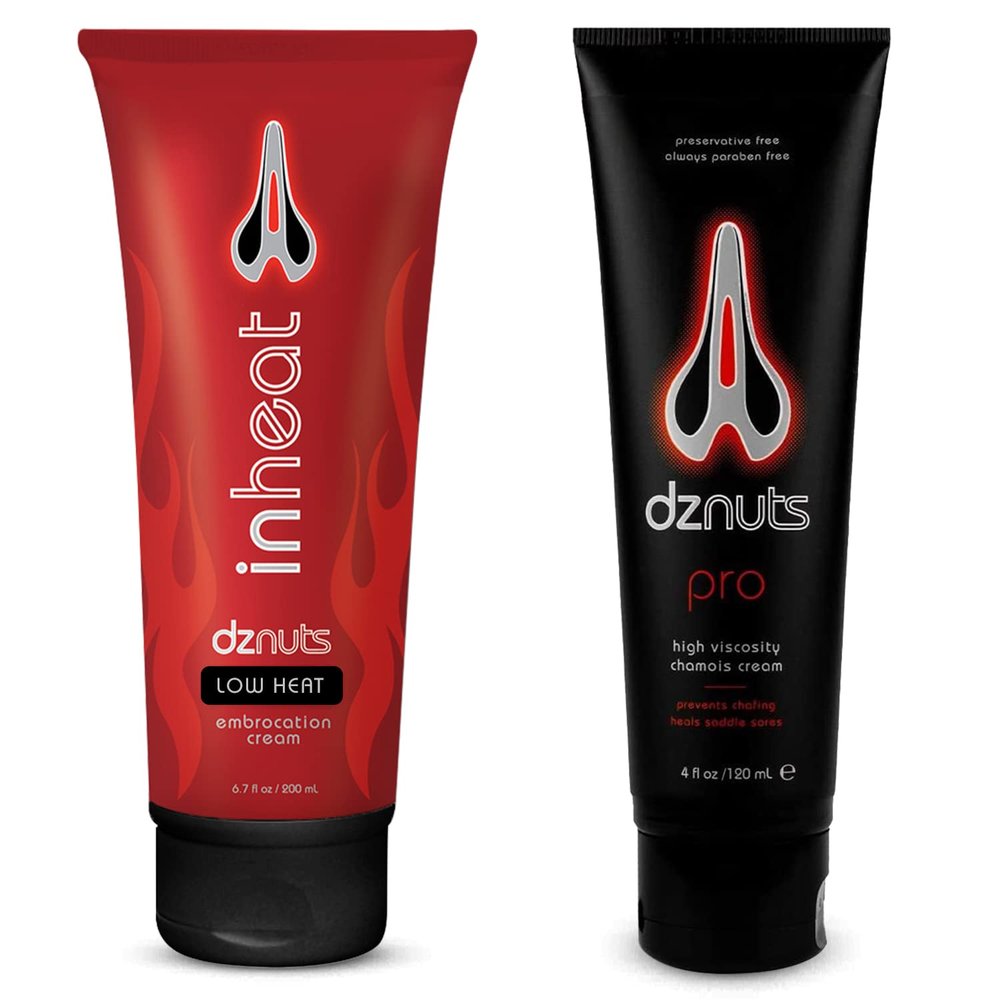 dznuts - Mens Pro Chamois Cream + InHeat Embrocation Cream - Warms and Soothes Muscles, Anti-Grime Adhesion for Cooler Days (Low Heat)