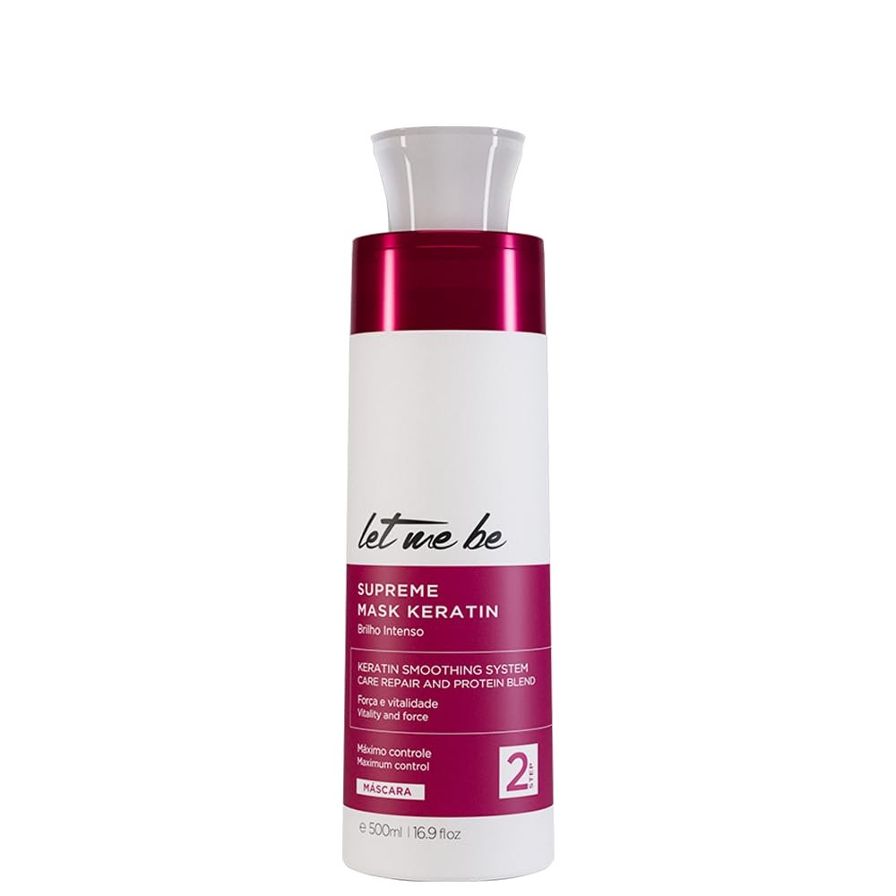 Let Me Be Supreme Mask Keratin Smoothing System Step 2  500ml / 16.9 fl.oz  Professional Hair Restructuring & Frizz Control Treatment with Keratin for Smooth, Disciplined Hair