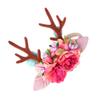 SOLUSTRE Lovely Christmas Headband Deer Antler Shape Hair Band for Girls Pink Hair Accessories view 1