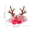 SOLUSTRE Lovely Christmas Headband Deer Antler Shape Hair Band for Girls Pink Hair Accessories view 2