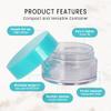 100 Jars - Beauticom High-Graded 5 Grams/5 mL BPA Free Thick Clear Acrylic NO LEAK Plastic Jars empty Container Teal Lid for Cosmetic, Lip Balm, Beads, Creams, Lotion, Liquids, Sample, Travel view 3