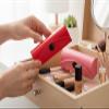 ARTISENIA Set of 2 Leather Lipstick Case Holder Organizer Bag for Purse with Built-in Mirror | Soft Durable Leather Lipstick Storage Box | Travel Cosmetic Holder (Red & Pink) view 2