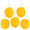 BRUBAKER Cosmetics - Premium Bath & Shower Sponge - Exfoliating Body Pouf - with String for Hanging - 5 Pack - Yellow view 1