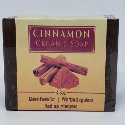 Cinnamon, Canela organic soap, 4.8oz, for face, body and white magic by Prorganics