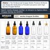 12 Pack, 2 oz Glass Eye Dropper Bottles w/ 3 Stainless Steel Funnels & 1 Long Pipette Dropper & 24 Labels - 60ml Clear Tincture Bottles for Essential Oils, Liquids - Leakproof Travel Essential Bottles view 2